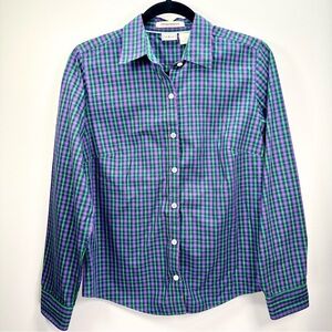 LL Bean Wrinkle Resistant Plaid Button Down Shirt